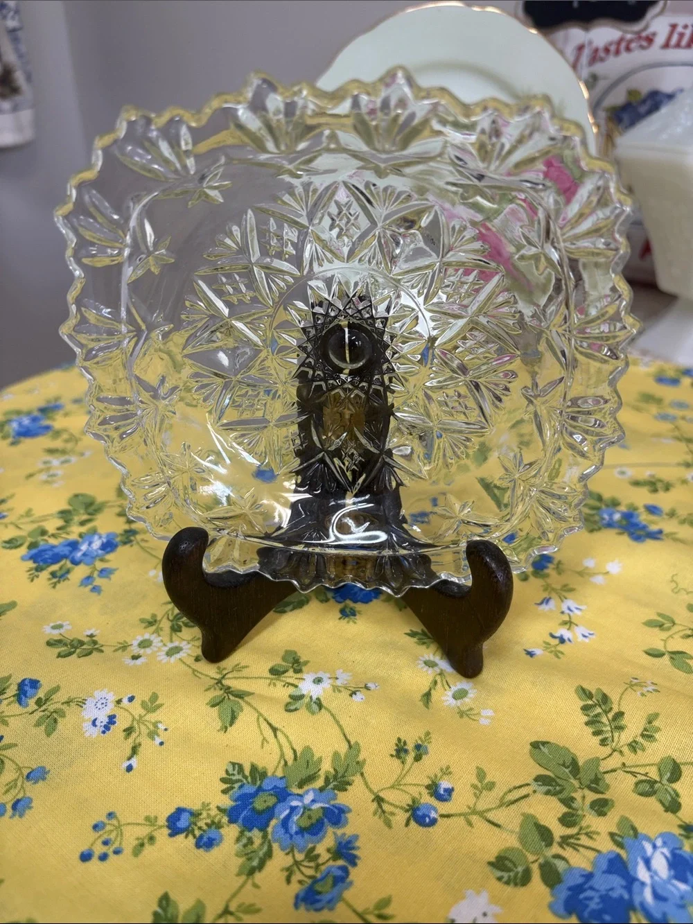Vintage Clear Glass Pressed candy dish